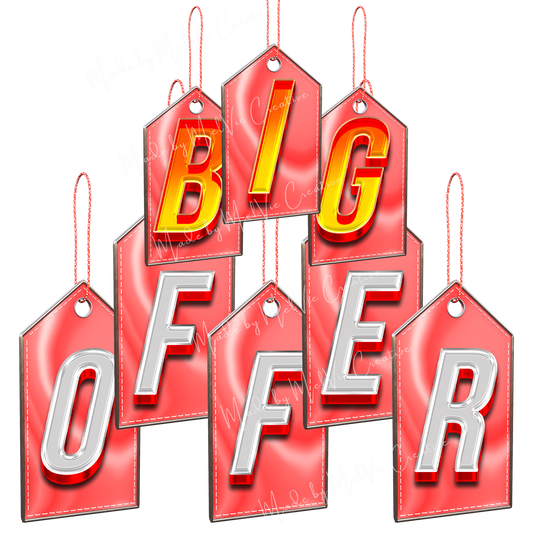 MelVie Red Price Tag Signs Offers and Prices