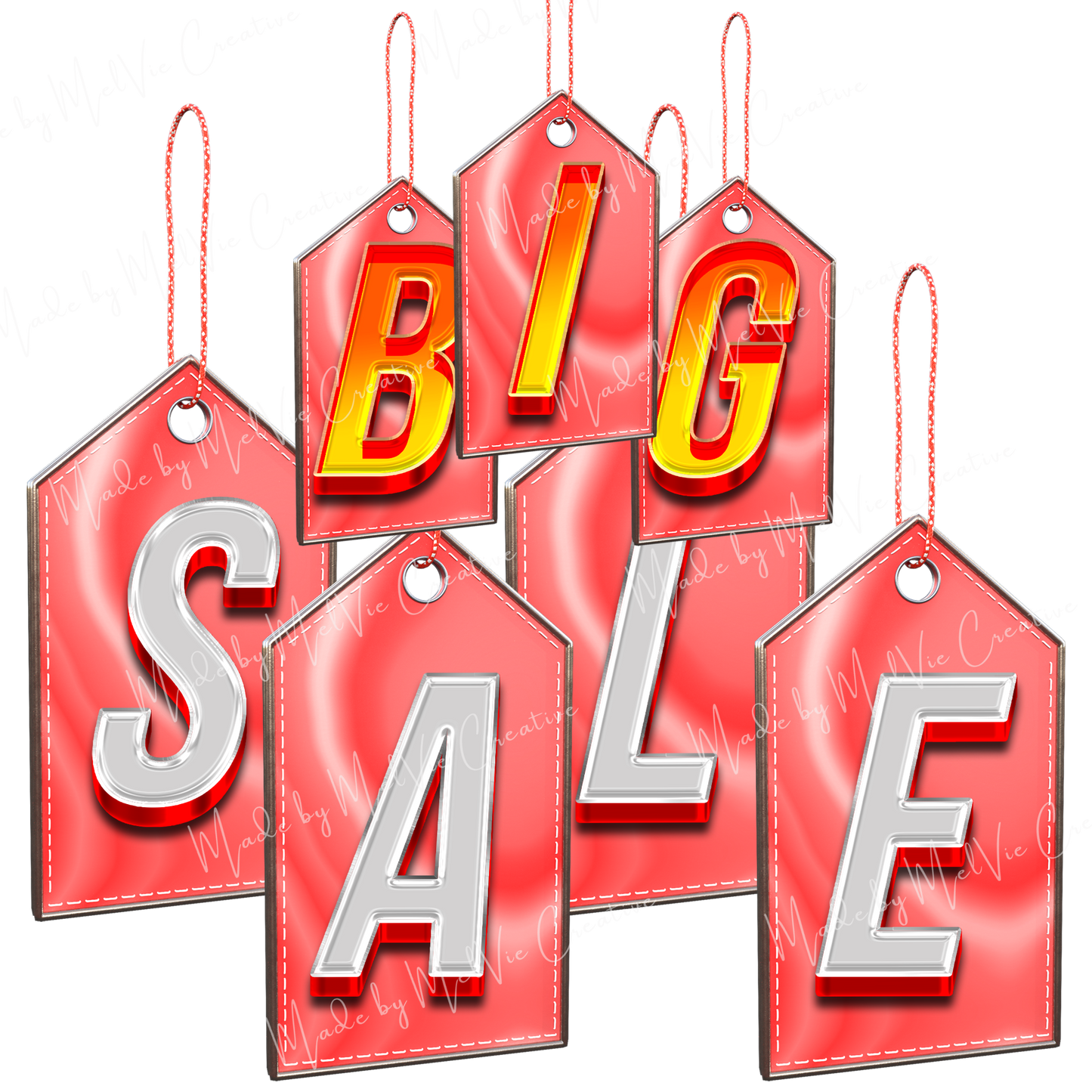 MelVie Red Price Tag Signs Sales and Discounts