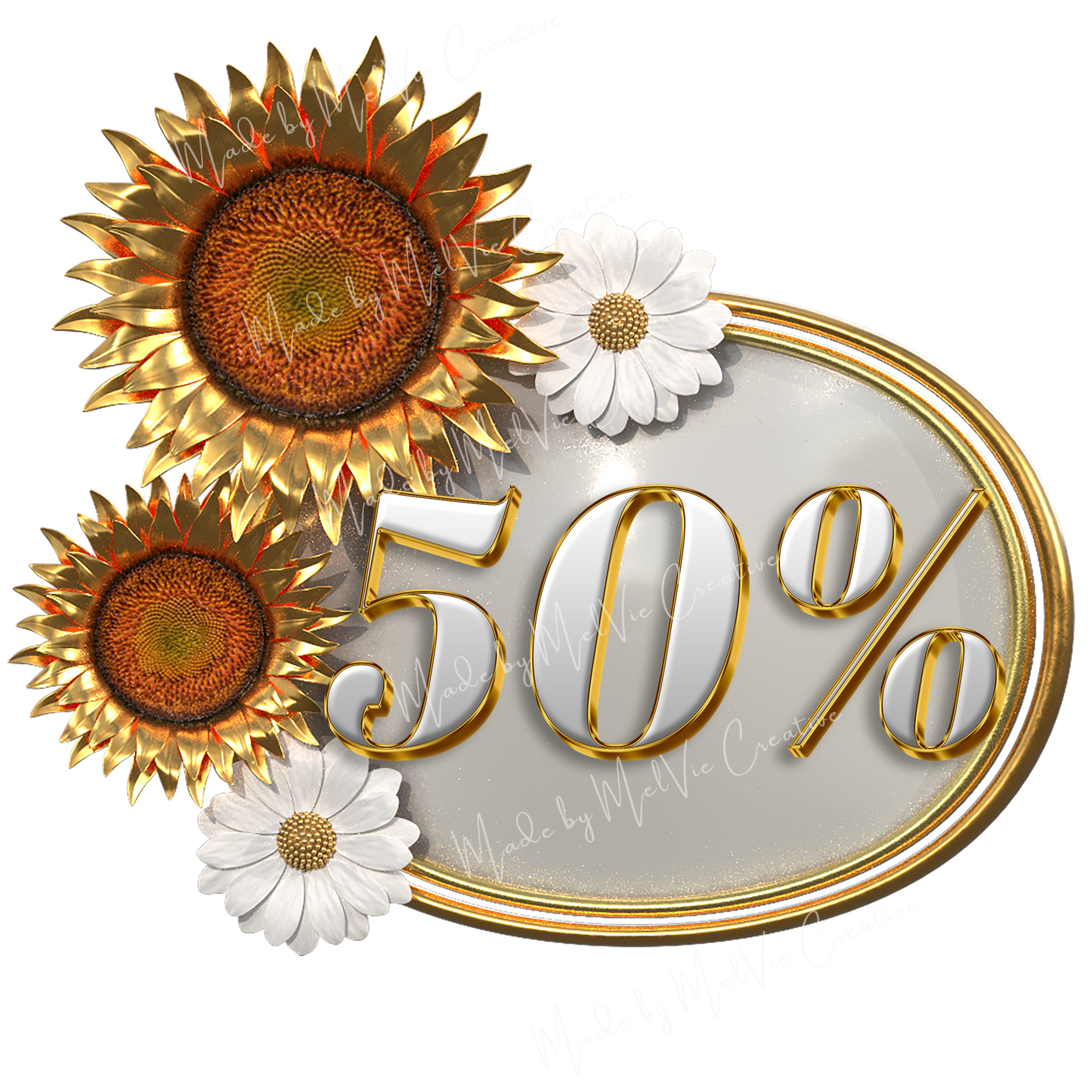 Sunflower and Daisy Shop Signs PNG Bundle