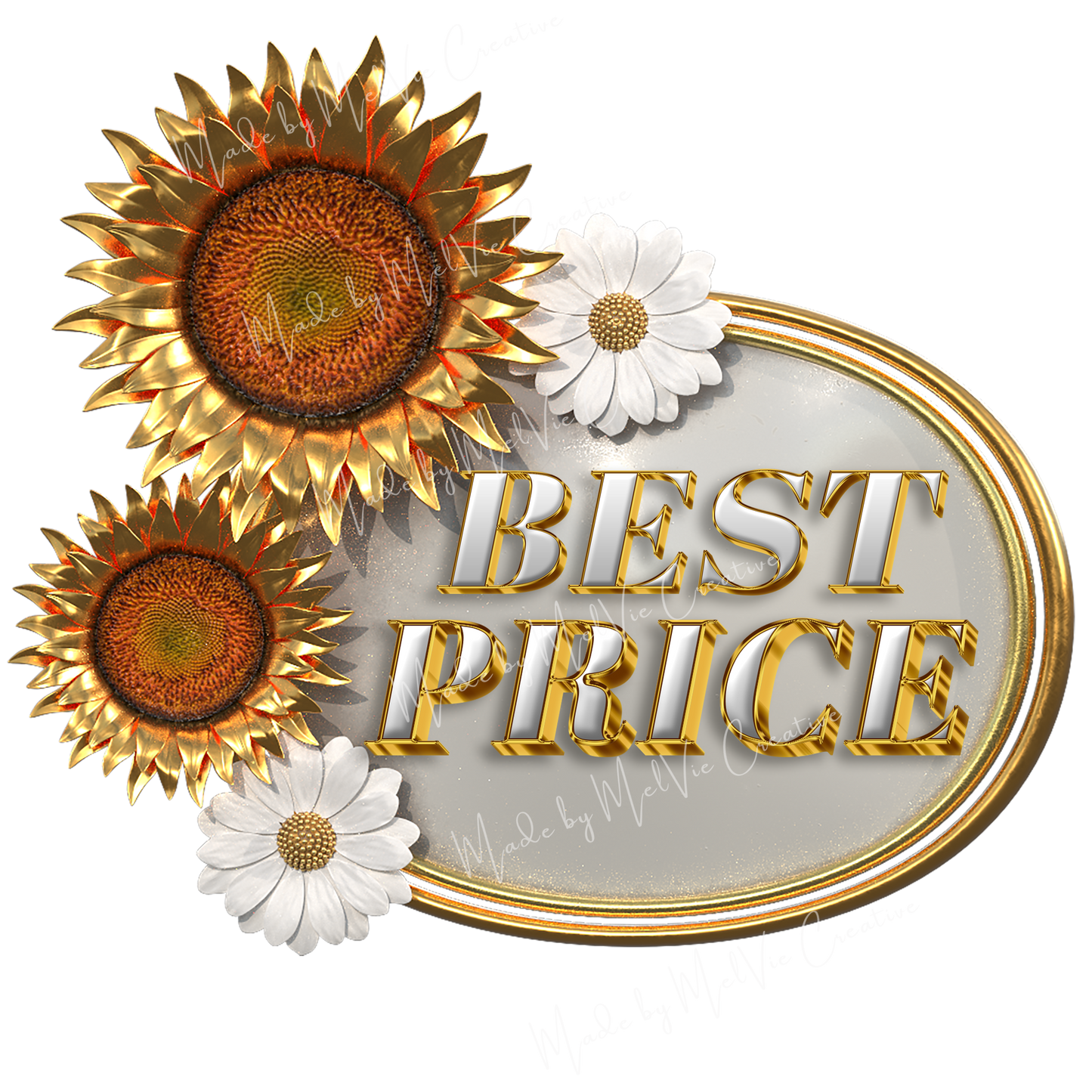 Sunflower and Daisy Shop Signs PNG Bundle