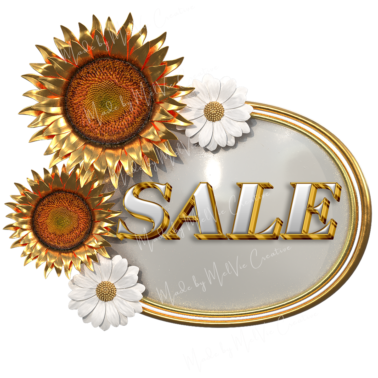 Sunflower and Daisy Shop Signs PNG Bundle