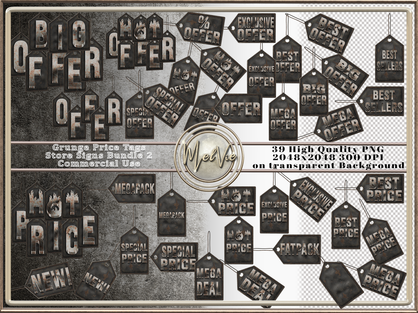 MelVie Grunge Price Tag Signs Offers and Prices