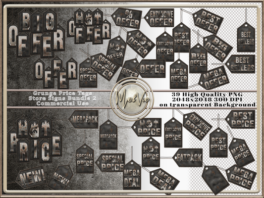 MelVie Grunge Price Tag Signs Offers and Prices