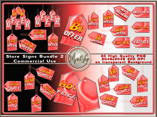 MelVie Red Price Tag Signs Offers and Prices