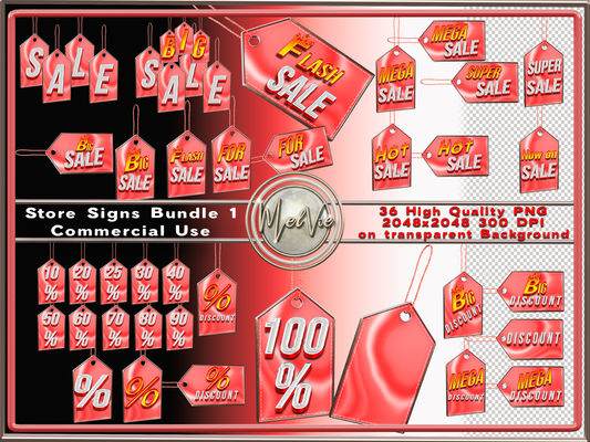 MelVie Red Price Tag Signs Sales and Discounts