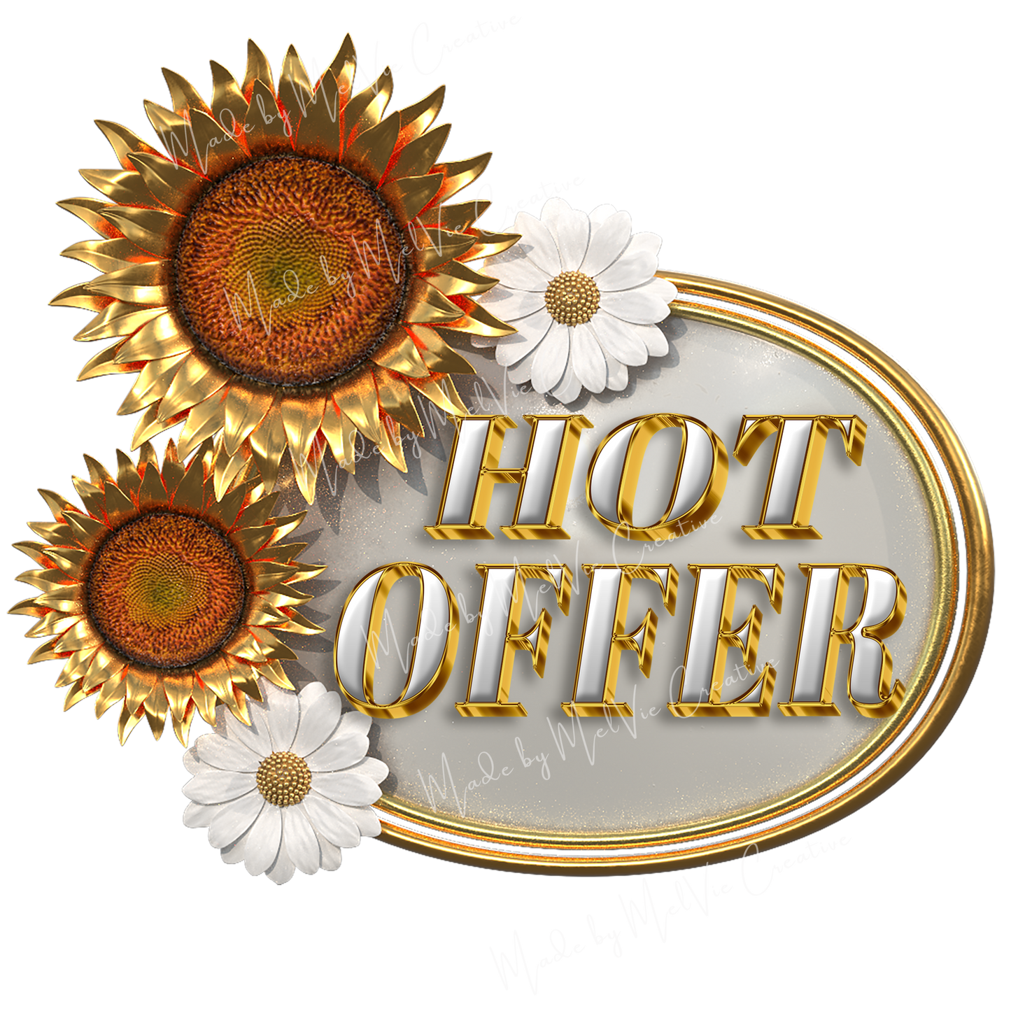 Sunflower and Daisy Shop Signs PNG Bundle